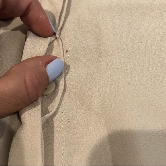 Joan Vass cream button down tunic with high slit - Picture 7 of 12